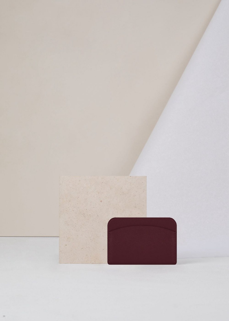 Dámské Peněženky Polene Card Holder Vínové | 590-JSKTEL