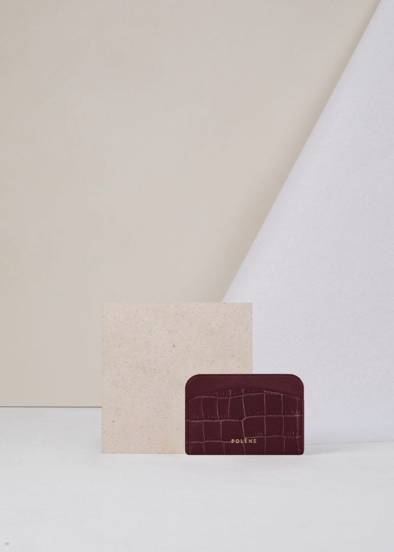 Dámské Peněženky Polene Card Holder Vínové | 806-DXEYKQ