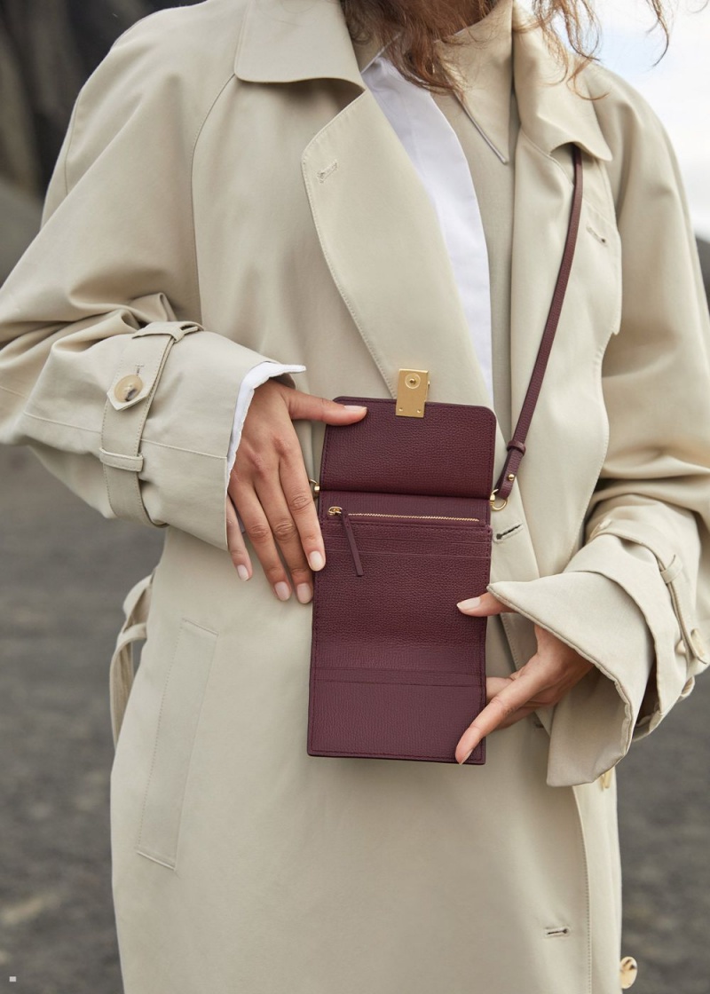 Dámské Peněženky Polene Numéro Sept Crossbody Vínové | 971-SNLJYZ