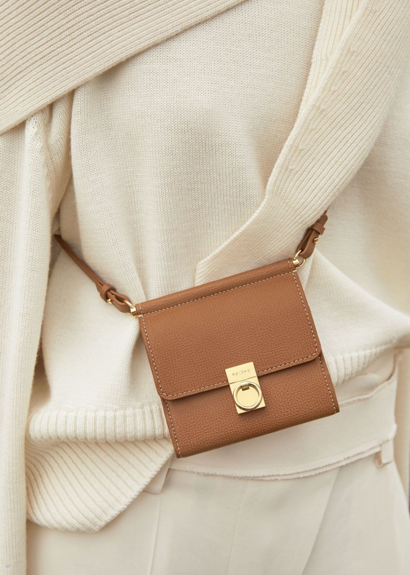 Dámské Peněženky Polene Numéro Sept Crossbody Hnědé | 871-AIMLNK