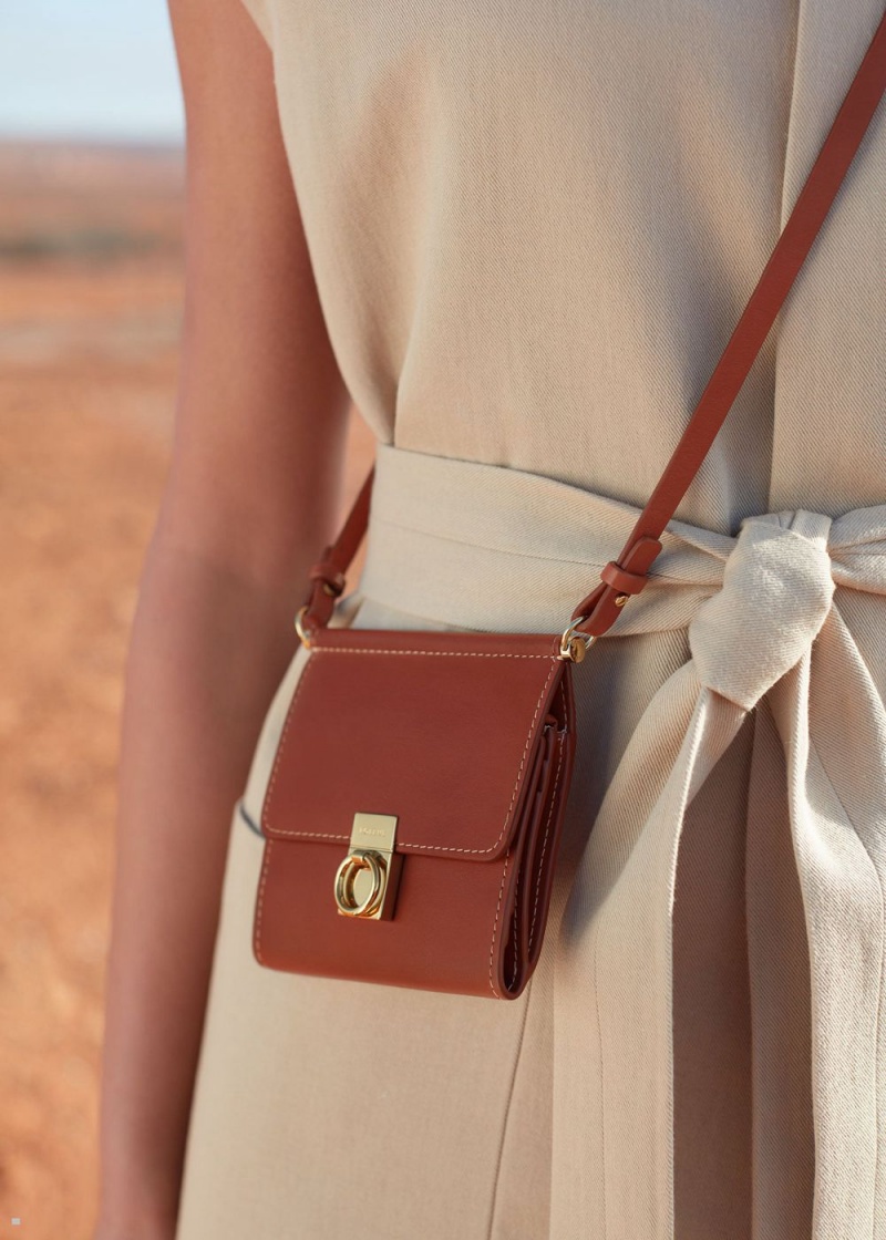 Dámské Peněženky Polene Numéro Sept Crossbody Tmavě Hnědé | 469-MBGNZU
