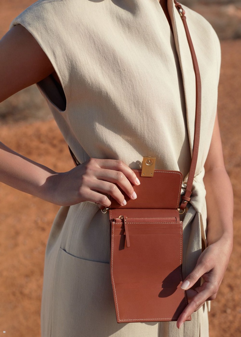 Dámské Peněženky Polene Numéro Sept Crossbody Tmavě Hnědé | 469-MBGNZU