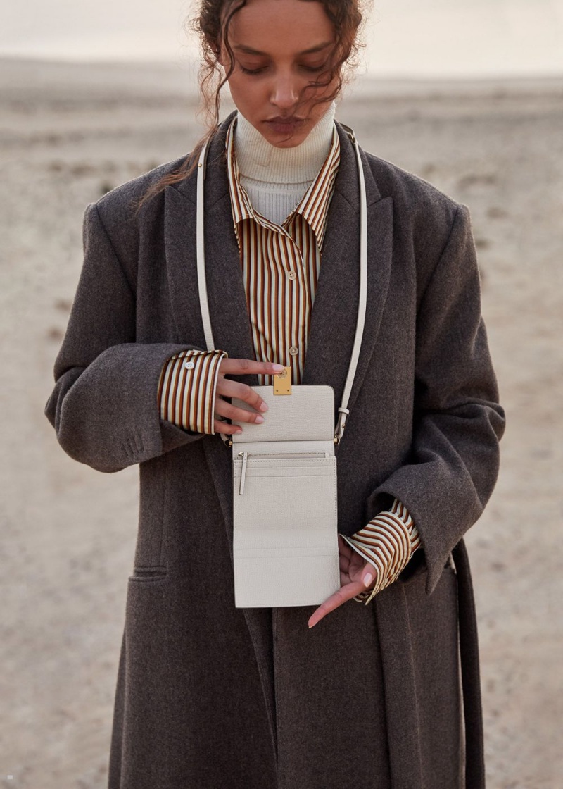Dámské Peněženky Polene Numéro Sept Crossbody Bílé | 063-ZNYWVM