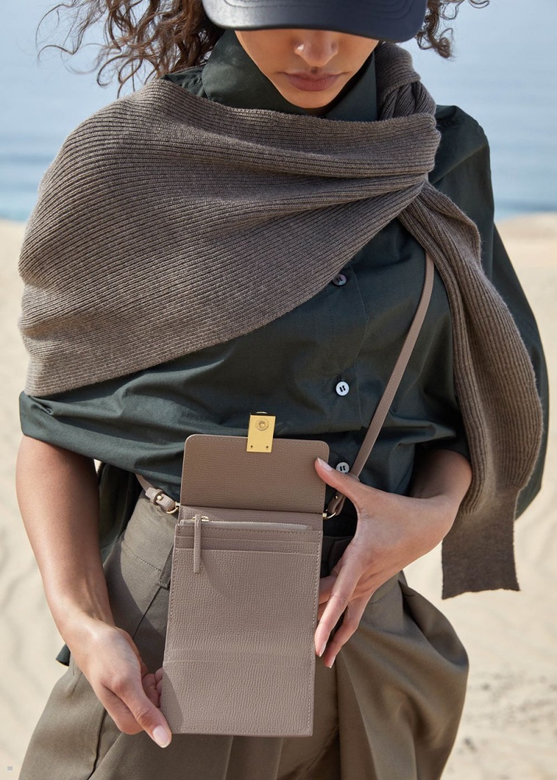 Dámské Peněženky Polene Numéro Sept Crossbody Šedé | 621-PAKDZJ
