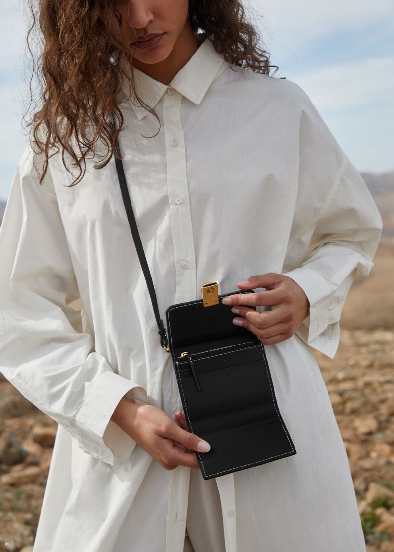 Dámské Peněženky Polene Numéro Sept Crossbody Černé | 089-AEJOWX