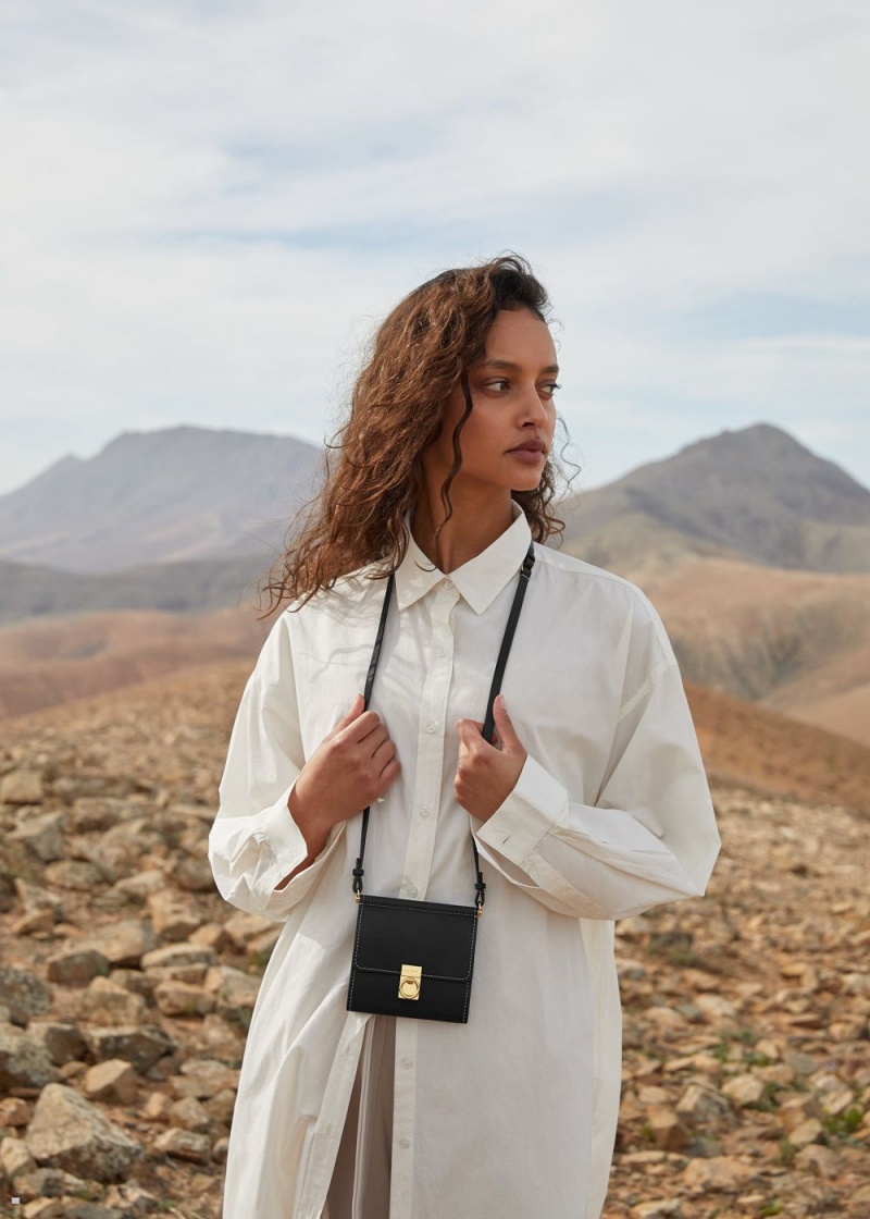 Dámské Peněženky Polene Numéro Sept Crossbody Černé | 089-AEJOWX
