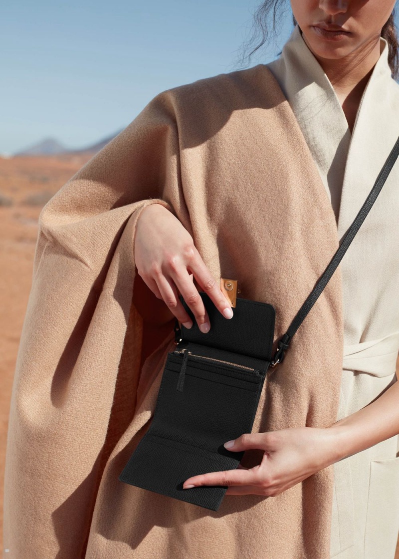Dámské Peněženky Polene Numéro Sept Crossbody Černé | 934-PKYJSL