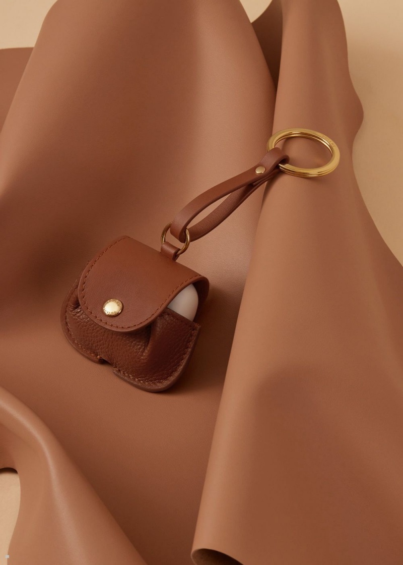 Dámské Přívěsky Polene Airpods Case Tmavě Hnědé | 690-RECZMO