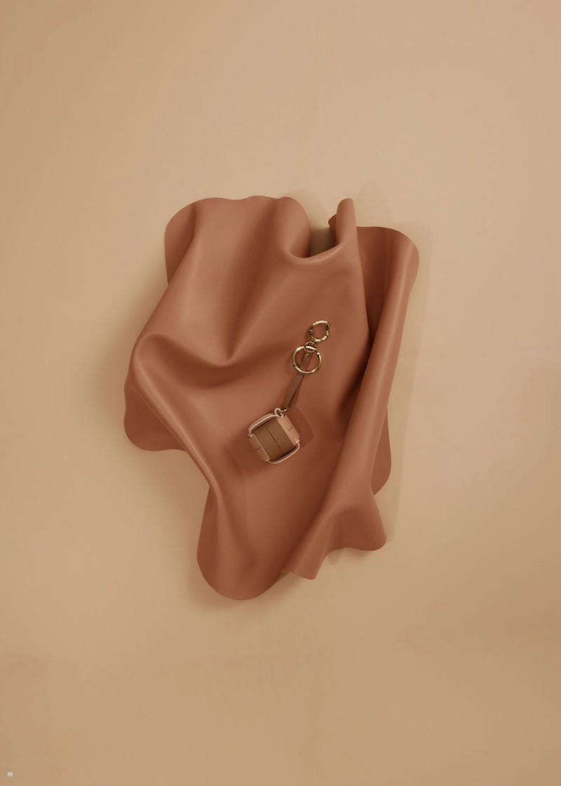 Dámské Přívěsky Polene Cubo Keyring Hnědé | 271-ZBXOMC